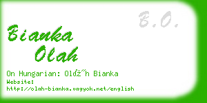 bianka olah business card